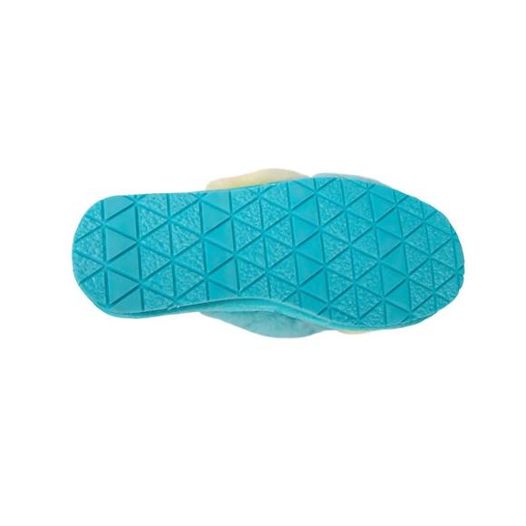 NEW CLOUD NINE ladies duo-tone emma sheepskin slipper in blue/yellow - Picture 6 of 6